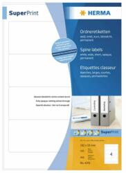 HERMA Etichete autoadezive pentru bibliorafturi Herma 4291 A4 192x59 mm opace alb 400 buc (4291)