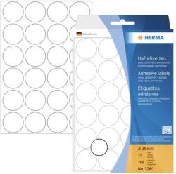 HERMA Etichete autoadezive multifunctionale Herma 2260 rotunde 25 mm hartie alb 768 buc (2260)