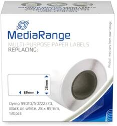 MediaRange Papieretiketten komp. Dymo 28x89mm 130 Stk. sw/ws (MRDY99010)
