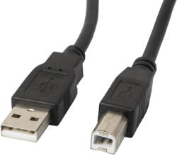 Lanberg CA-USBA-10CC-0010-BK USB cable 1 m USB 2.0 USB B Black (CA-USBA-10CC-0010-BK)