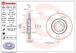 BREMBO Disc Frana 09.7011. 31 Skoda Citigo Vw Load Up/Up! (09.7011.31)
