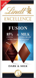 Lindt táblás csokoládé 100g Excellence Fusion 85% Dark Salt & Milk