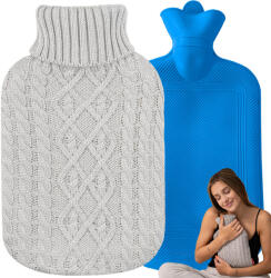 VERK GROUP Termofor mare, 2 litri, gri, cu husă din material textil (27342) Perna electrica