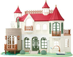 EPOCH Vilă Sylvanian Families cu acoperiș roșu lângă râu Figurina