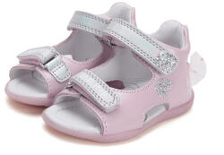 D. D. STEP sandale modelate pentru fete roz/argintiu metalic (14506A)