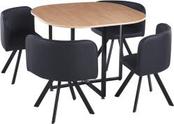  Set de mobilier dining 1+4, stejar/negru, bevis new (UE-0000354582)