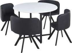  Set de mobilier dining 1+4, alb/negru, bevan new (UE-0000354698)