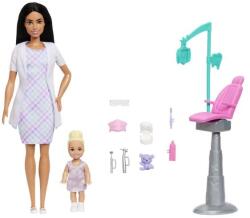 Mattel Barbie set de joc profesie - dentistă brunetă (25JMK15) Papusa Barbie