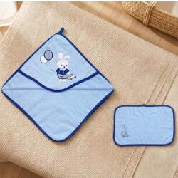 Rainy Set prosop pentru bebeluși cu glugă Iepuraș cu mașină 90x90 cm + prosop 40x60 cm - visvitalisbaby - 99,00 RON