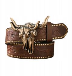 Cowboy öv öv barna Texas arany bika koponya Strassz Szegecsek retro 120cm (056266212558)