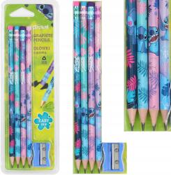 COOLPACK Iskolai Ceruza Radírral 4 Db-os Készlet Háromszögletű Stitch Élezővel (5903686374722)