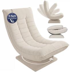Casaria ABERDEEN CORD napozó fotel, bordázott huzat, 87×60×105 cm, bézs Casaria