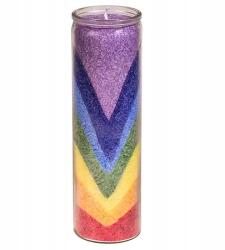 Yogi & Yogini Rainbow Stearin gyertya üvegben 100 óra Rainbow Valley illatosító