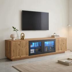 Hommoo Tv szekrény 180x40x45 cm természetes és fekete forgácslap (103)