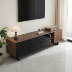 Hommoo Tv szekrény 180x38x50 cm fekete és természetes Mdf vintage design (103)