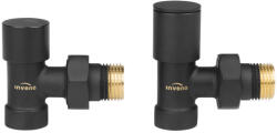 Invena sarok radiátorszelep előremenő és visszatérő szeleppel, fekete CZ-33-K15-S (CZ-33-K15-S)