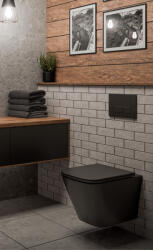 INVENA Florin fali kerámia WC csésze Swirlflush öblítéssel és lágyan záródó ülőkével, matt fekete CE-94-005-L (CE-94-005-L)