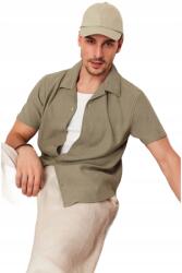 Trendyol Man Férfi Rövid Ujjú Ing Casual Bézs M 5DA (TMNSS23GO00105)