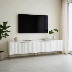 Hommoo Tv szekrény 190x38x48 cm fehér Mdf forgácslap rajzolt mintával (103)