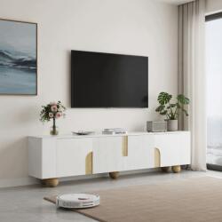 Hommoo Tv szekrény 180x40x44 cm fehér, Mdf és Pb fa, márvány (103)