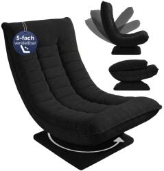 Casaria Șezlong ABERDEEN CORD, husă striată, 87×60×105 cm, negru