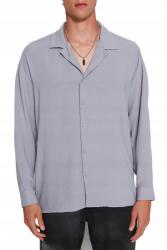 Trendyol Man Férfi Ing Casual Hosszú Ujjú Szürke Gallérral M 5DA (TMNSS23GO00053)