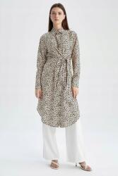 DeFacto Hosszú Ing Csíkos Leopárd Mintás Hosszú Ujjú Plus Size 3XL 5_A