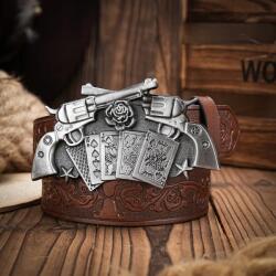  Öv öv Revolver Kártyák Rózsa barna cowboy western Nagy Csat 120 cm (4250323636509)