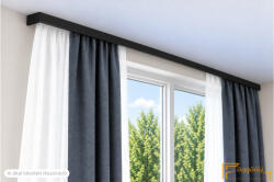  (9 szín 16 méret) DecoLino Design mennyezeti karnis szett (6méter) - Fekete