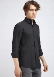 Calvin Klein Fekete Casual Finom Kockás Hosszú Ujjú Ing 40 X_a