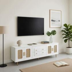 Hommoo Tv szekrény 175x38x55, 5 cm fehér forgácslap ajtóval, utánzattal (103)