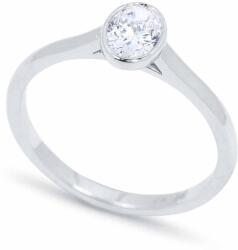 White & Black 0, 5 karátos gyémánt eljegyzési gyűrű - ovális - Bezel - GIA (AU14966)