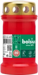 Bolsius Temetői Mécsesbetét Fém Fedéllel, Fedél 67X133 Mm 50 Óra. Piros