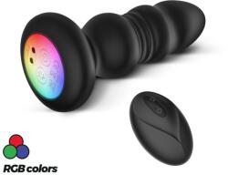  Australis Anal Vibrator, Remote Control, 9 Thrusting and Vibration Modes, Silicone, USB, Black, 12 cm Vibrator