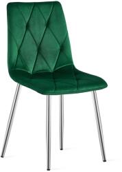 FDY Scaun Bucatarie/Dining Fido , Picioare Cromate, Catifea Gri Verde