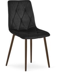 FDY Set 4 Scaune Bucatarie/Dining Fido, Picioare Cromate, Catifea Neagra