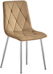 FDY Set 4 Scaune Bucatarie/Dining Fido, Picioare Cromate, Catifea Maro