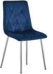 FDY Set 4 Scaune Bucatarie/Dining Fido, Finisaj Lemn Culoare Nuc, Catifea Neagra