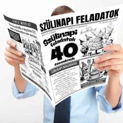 Nevesajándék Vicces Szülinapi Újság - Szülinapi Feladatok 40 (U047)