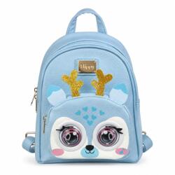 Flippy Rucsac Interactiv pentru Copii, Flippy, Model Ren, Ochi Mobili, Functie de Clipire si Ras, Reactie la Atingere, Muzica, 27.8x21x14.5 cm, Albastru (167028)