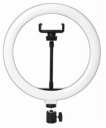 Flippy Lampa Circulara RingLight, Flippy, din ABS, 120 LED-uri, 3 Culori de Lumina, 3 Trepte de Intensitate, Rotire 360, 26 cm Diametru, Negru (133793)