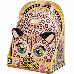 Flippy Rucsac Interactiv pentru Copii, Flippy, Model Leopard, Ochi Mobili, Functie de Clipire si Ras, Reactie la Atingere, Muzica, 27.8x21x14.5 cm, Multicolor (167032)