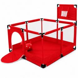 Flippy Tarc de Joaca pentru Copii DNT-106, Flippy, Model Spatiu Basketball, 126 x 126 x 65 cm, Structura de Protectie pentru Interior, ABS si Poliester rezistent, Rosu (167182)