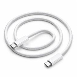 Flippy Cablu de Date si Incarcare USB-C la USB-C, Flippy, 100W, Compatibil iPhone 15/Huawei/Xiaomi, Textil Impletit, 1.5 m, Alb (177387)