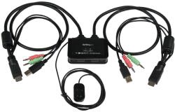StarTech 2 Port USB HDMI Cable KVM Switch with Audio and Remote Switch - USB Powered (SV211HDUA)