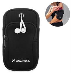 Wozinsky Brățară telefon alergare Wozinsky mana Hurtel Running, Iesire casti, 2 buzunare, WABBK1, Universal - Negru (WOZ-5907769306815)