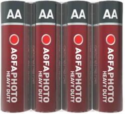  Elem, AA, 4 db, féltartós (szén-cink), zsugor, AGFAPHOTO "Heavy Duty", (4 db) (APFAAS4) (APFAAS4)