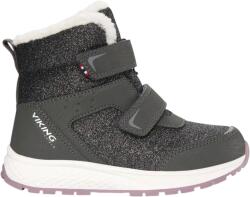 Viking Outdoor Footwear Equip Glitter Warm WP 2V Charcoal/Dusty Pink gyerek téli cipő Cipőméret (EU): 24 / szürke