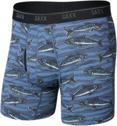 Saxx Quest Quick Dry Mesh Boxer Brief Fly boxeralsó M / kék/világoskék