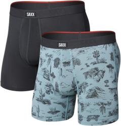 Saxx Vibe Xtra Soft Comfort Boxer Brf Fly 2Pk boxeralsó M / szürke/kék